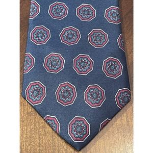 Carter & Holmes Blue Red 100% Silk Men’s Neck Tie Made In Usa